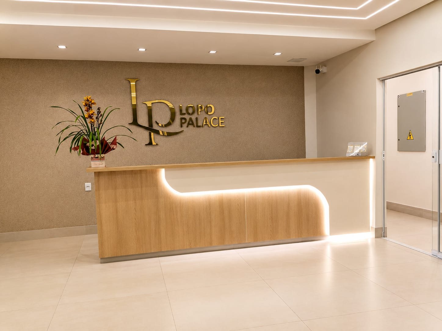 Lobby elegante do Hotel Lopo Palace